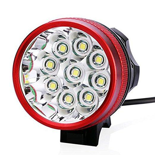 15000LM 9x CREE XM-L T6 LED Cycling Bike Bicycle Head Light Lamp Headlight Rechargeable 8x 18650 Battery