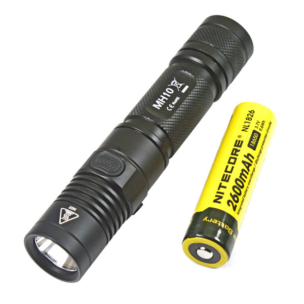 Nitecore MH10 1000 lm CREE XM-L2 U2 LED flashlight + Nitecore 18650 rechargeable battery USB charger torch light