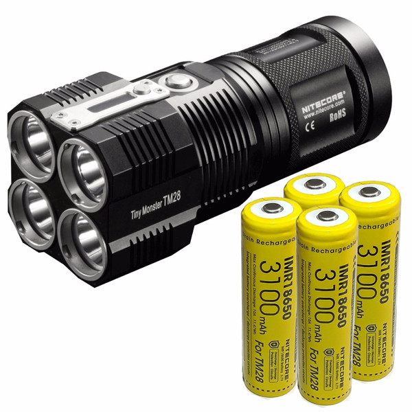 NITECORE TINY MONSTER TM28 6000LM CREE XHP35 HI 4LED Rechargeable Hight Light Flashlight FOR Gear Hunting Outdoor Searching