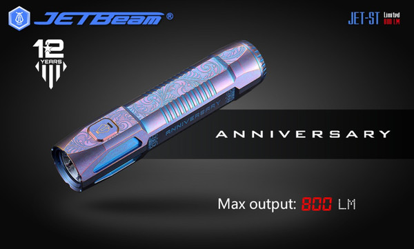 New Jetbeam JET-ST CREE XP-L HI 800LM limited Edition Titanium flashlight USB rechargeable 18650 battery Waterproof max run time of 200 hour