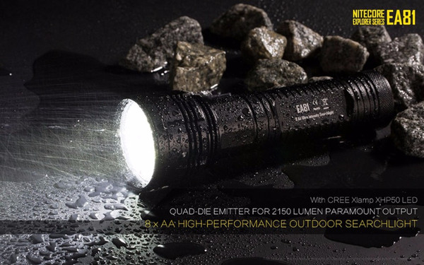 EA81 Flashlight EA81W CREE XHP50 LED max.2150 lumens Beam Distance 462 meter waterproof LED torch light