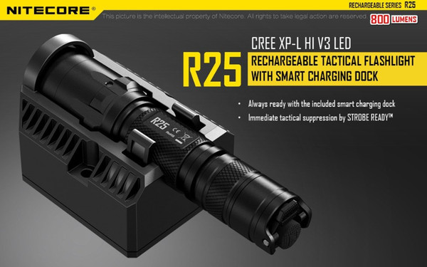 R25 Flashlight XP-L HI V3 White light STROBE READY 800 lumens torch light for camping Hiking Fishing