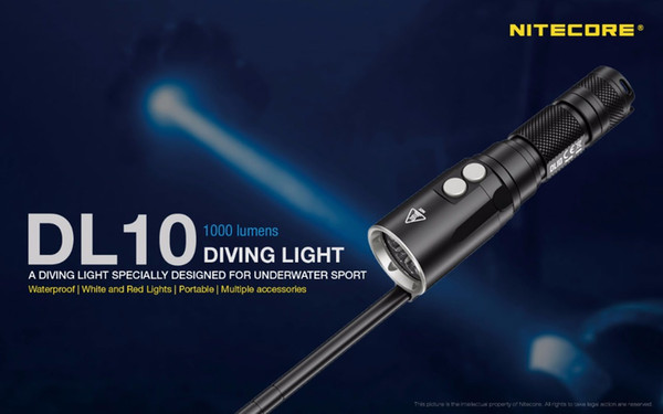 DL10 Diving Flashlight 1000 Lumens with scuba pointer 30m submersible IPX8 for underwater sports Torch light