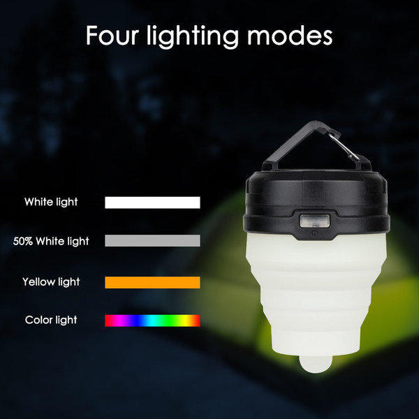 Pocket Camping Lantern Tent Hanging Lamp Portable Flashlight 5LED Waterproof Color Changing Torch For Emergencies Outages Light