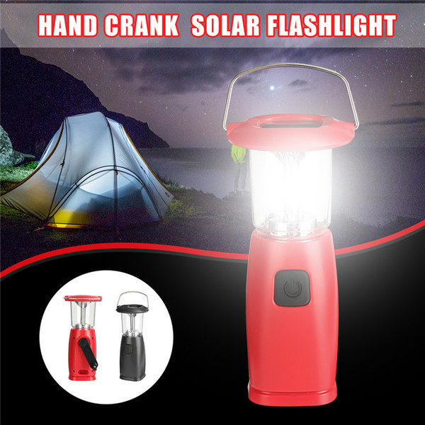 Rechargeable Hand Crank Solar Dynamo Led Flashlight 6 High Brightness LED Emergency Camping Traveling Lamp Lights Lanterns