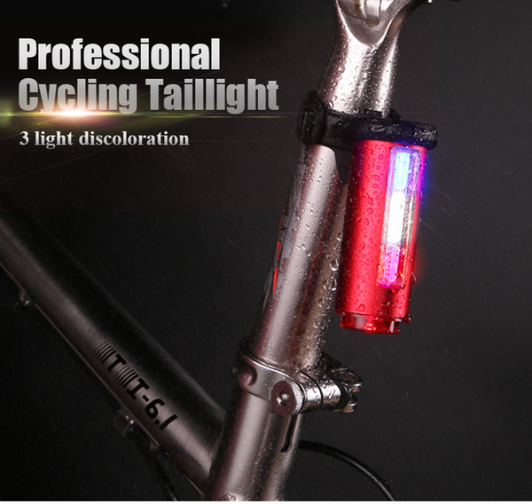 Bike Tail Light USB Rechargeable 360 Safety Seat post Tail-light 7 Modes COB Lamp Beads LEDS Bicycle Light bikelight