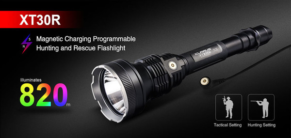 KLARUS XT30R 820m Range 1800 Lumens CREE XHP 35 HI D4 LED Flashlight Magnetic Rechargegable Lantern Tactical Torchlight Hunting Setting