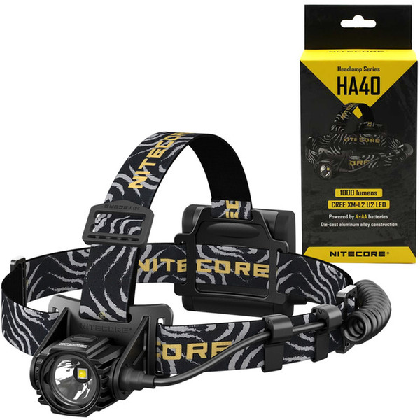 Nitecore HA40 1000 Lumens Cave Exploring Headlamp Uses 4xAA Without Battery Waterproof Light for Late Night Walker