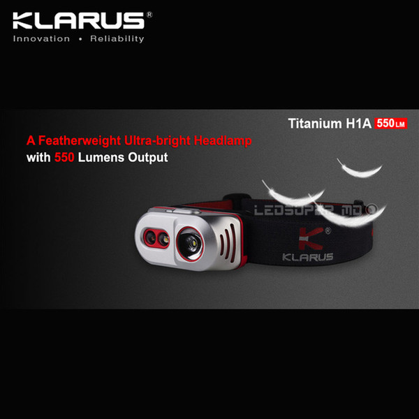 New Arrival KLARUS Titanium H1A CREE XP-L V3 LED Featherweight Ultra-bright AA Headlamp with 550 Lumens Output