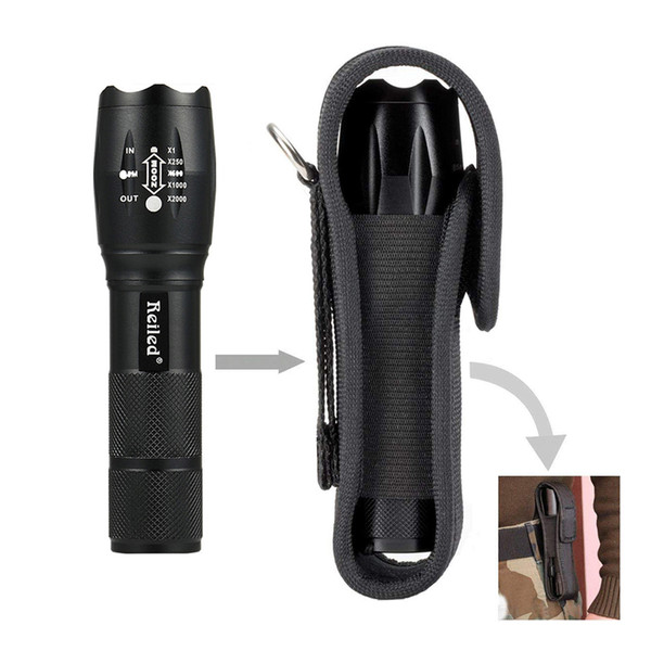 16cm Nylon Holster Holder Adhesive Belt Pouch Case for LED Flashlight Torch