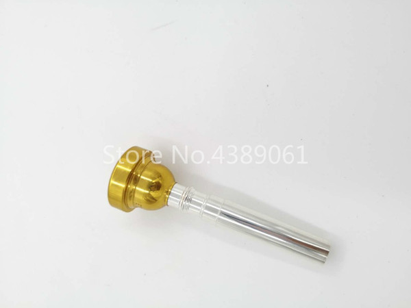 New 1PCS Bb Trumpet Metal Mouthpiece Gold Lacquer and Silver Plated Surface Musical Instrument Accessories Nozzle Size Number 7C 5C 3C 1.5C