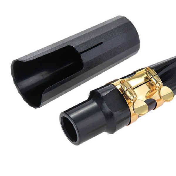 2016 Brand New Alto Sax Saxophone Mouthpiece Plastic with Cap Metal Buckle Black Saxophone Professional Accessories