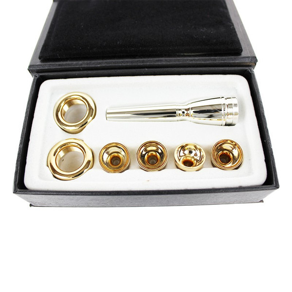 2C 3C 2B 3B 6 PCS / LOT Bb Trumpet Mouthpiece Brass Gold Lacquer Multi-Purpose T Adapter Professional Musical Instrument Nozzle