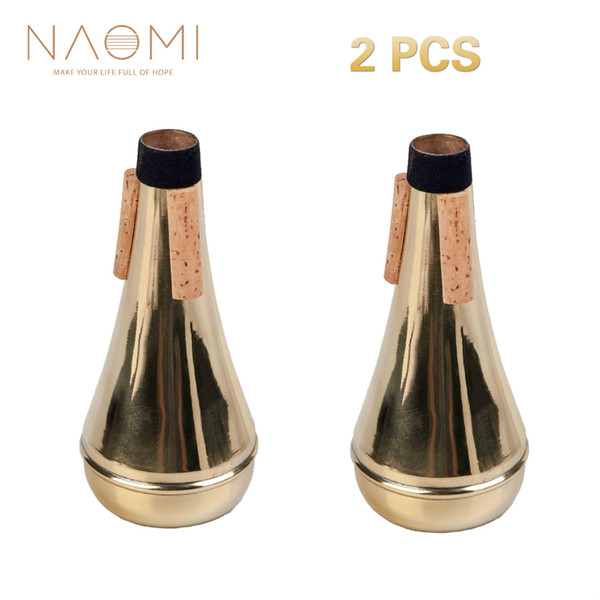 NAOMI Trumpet Mute Aluminum Trumpet Mute Straight Practice Yellow Color For Trumpet Woodwind Instrument Accessories