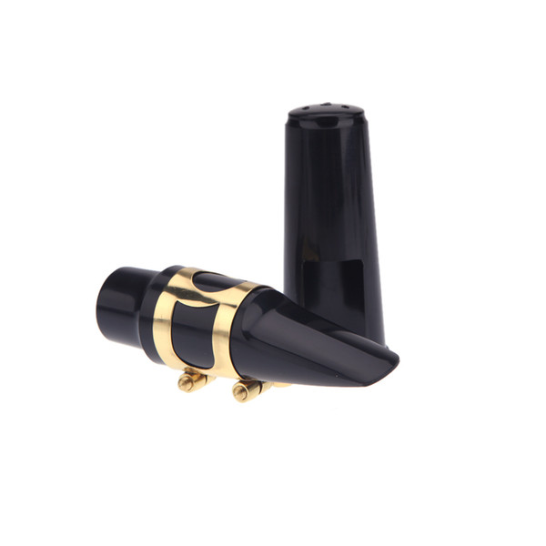 High Quality Black Alto Sax Saxophone Mouthpiece Plastic with Cap Metal Buckle Saxophone Parts Saxophone Accessories