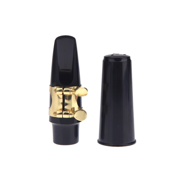 Hig Quality Black Alto Sax Saxophone Mouthpiece Plastic with Cap Metal Buckle Saxophone Parts Saxophone Accessories