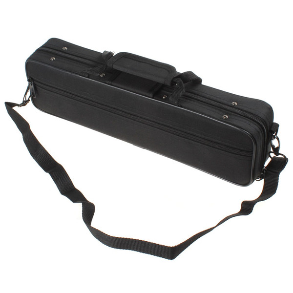 Top quality Lightweight Black Cloth Flute Case 390 x 110 x 60mm with Shoulder Strap for All Flute Players