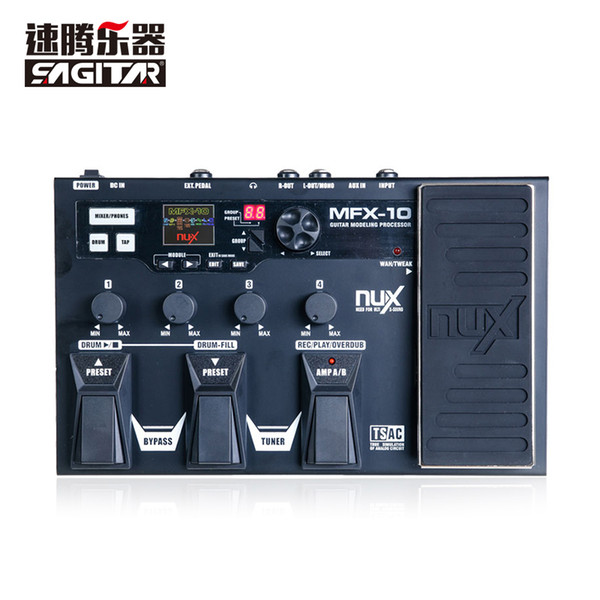 NUX MFX-10 Multi-Effects Processor Guitar Pedal, 55 Effect types, AUX-in, LCD DisplayDrum Recorder 55 Effect 72 Preset guitar accessories