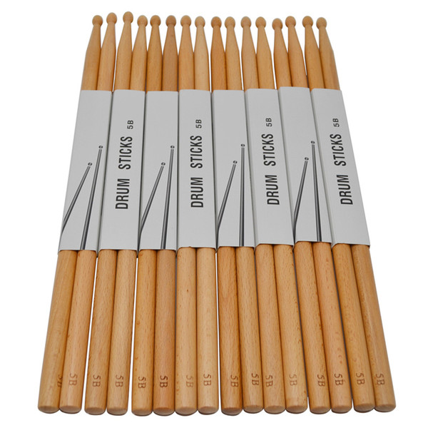 Wood DrumSticks 5B Size Drum Stick Sticks For Jazz Pop Rck Folk Music of Beech