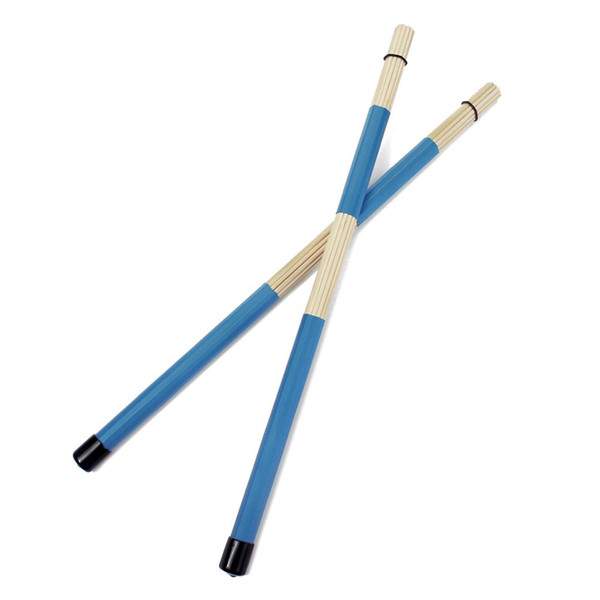 2 Pieces Drum Brushes Sticks Bamboo Rods Percussion Instrument Accessory Blue 15.94inch-MUSIC