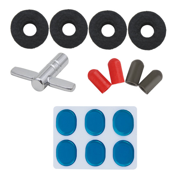 Drum type four piece muffler sticker + drum sleeve + cymbals feather Pad + wrench drum accessories opp bag