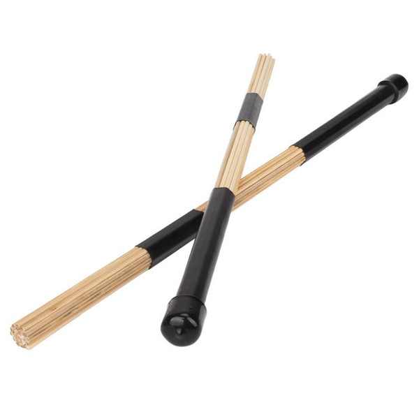 1 Pair 40CM Jazz Drum Brushes Sticks Made of Bamboo(Black)