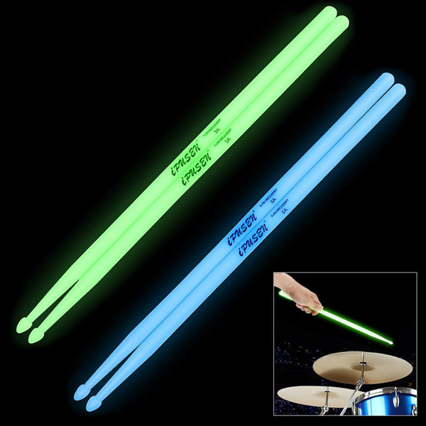 Noctilucent 5A Drum Stick Glow in The Dark Stage Performance Luminous Lighting Drumsticks 2 Colors Optional Drum Sticks