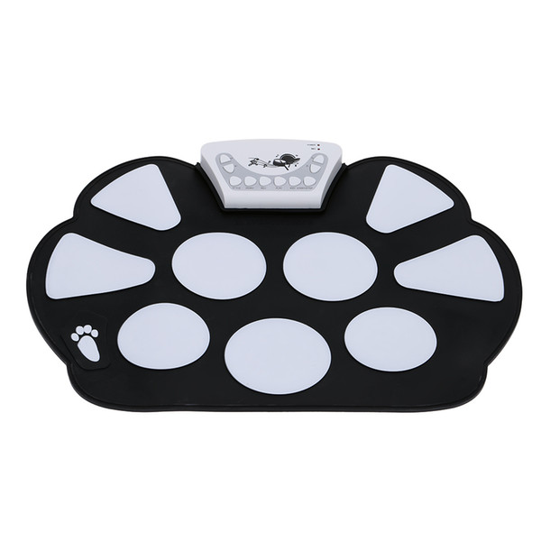 Portable Electronic Roll up Drum Pad Kit Silicon Foldable with Stick free shipping