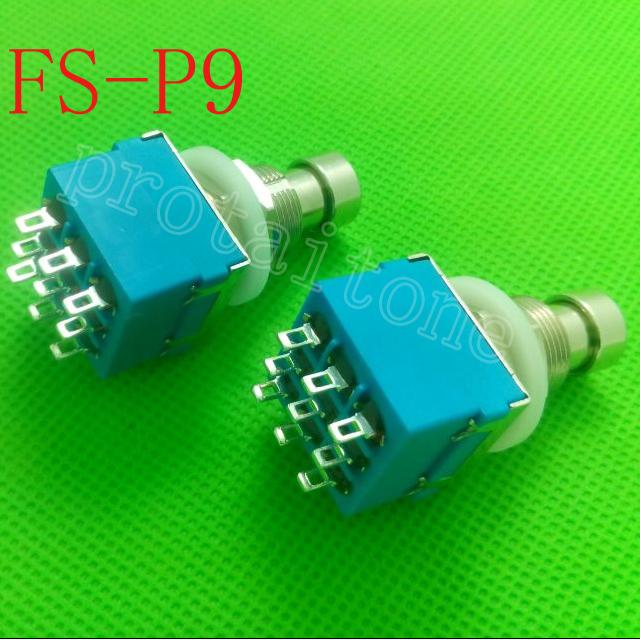 10pcs 9-pin 3PDT Guitar Effects Pedal Box Stomp Foot Metal Switch True Bypass