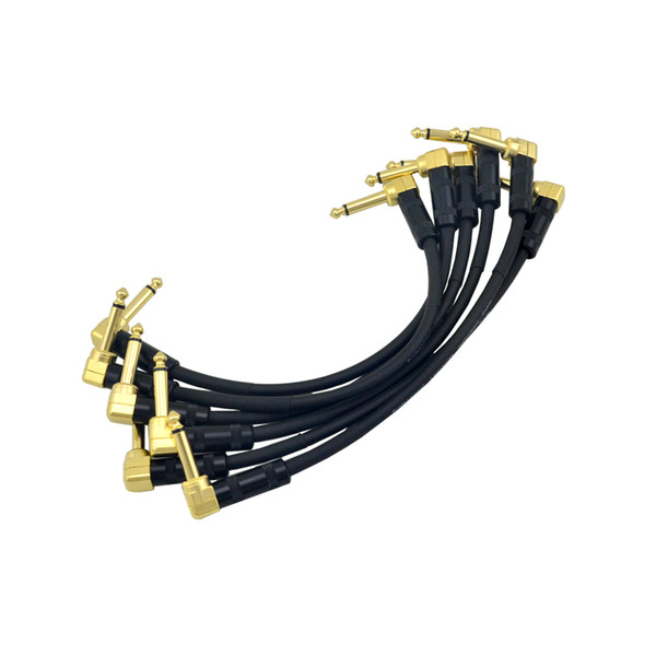 6X Guitar pedal audio Cable link right Angle use High quality mono connector for Pedals Guitar Patch Cables free shipping