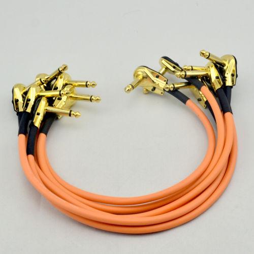 Musical Instruments guitarra Low-Profile Right-Angle Guitar Patch Cable with gold plate 6.35mm free shipping