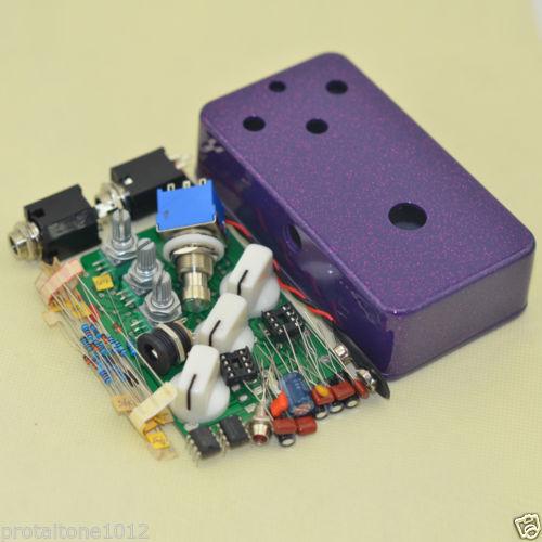 Diy Fuzz Full Kit - Drilled Case Pots Knobs Footswitch Stompbox Pedal purple