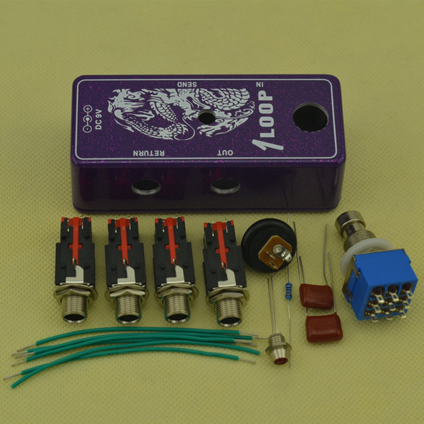 DIY True-Bypass Looper Effect Pedal Guitar Effect Pedal Looper Switch true bypass guitar pedal 1 Loop switch Flash purple Kits