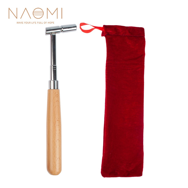 NAOMI Tuning Hammer Straight Bar Soft Maple Handle L-shape Square Wrench Tuner Spanner Tip String Pin Repair Tool # 1104