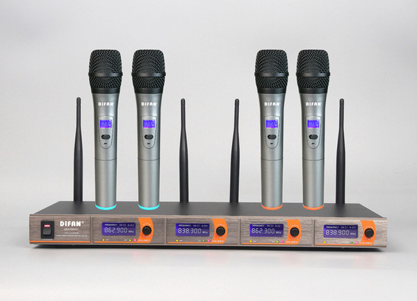 4 Channel VHF Handheld Wireless Microphone Mic System SM-5520 Factory Directly