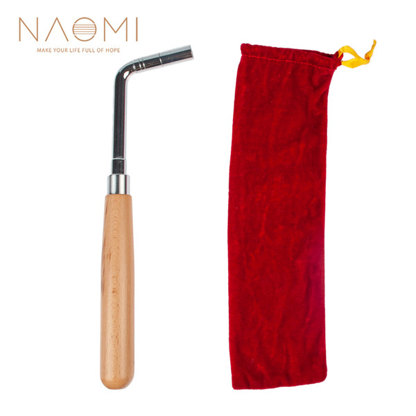 NAOMI Piano Tuning Hammer Straight Bar Soft Maple Handle L-shape Square Wrench Tuner Spanner Tip String Pin Repair Tool # 1103