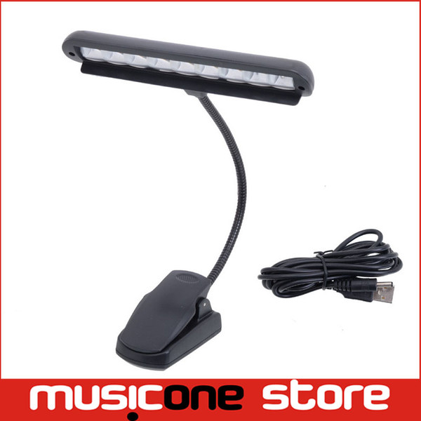 Music Stand 9 LED Light FL-09A Clip On Keyboard Piano Great Music Reading Light Covers 2 Pages MU0642