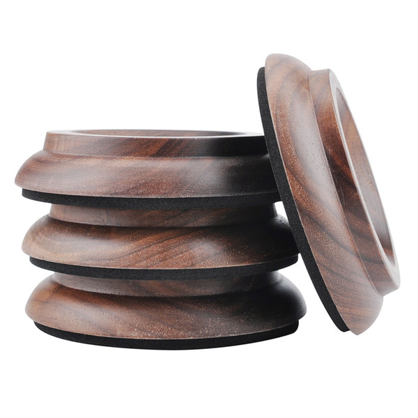 Hardwood Upright Piano Caster Cups Set of 4 Real Walnut Wood Piano Leg Pads Protection