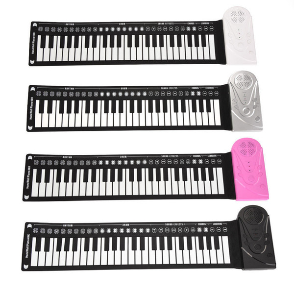 Portable 49 Key Folding Electronic Piano Silicone Rubber Keyboard Hand Roll Piano Flexible Adults Practice Kids Musical Gifts