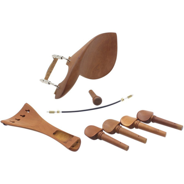 Hot sale 4/4 Violin Chin Rest Chinrest Jujube Wood with Tuning Peg Tailpiece Tailgut Endpin Violin Accessory Kit free shipping