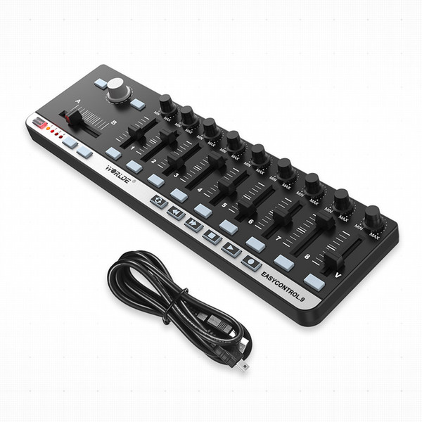 Hot sale Portable Mini USB 9 Slim-Line Control MIDI Controller free shipping