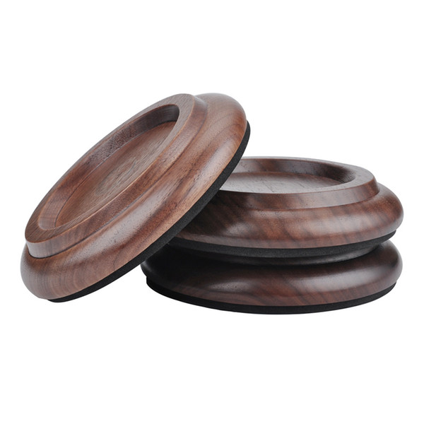 3pcs Solidwood Piano Foot Pads Furniture Caster Cups for Grand Piano Parts - Black Walnut