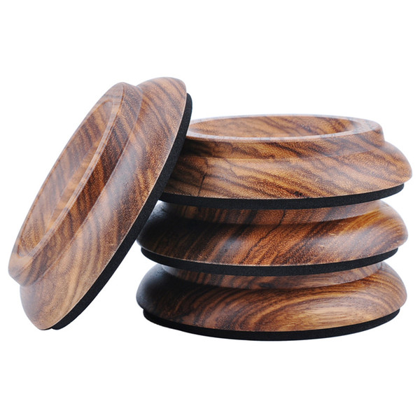 Useful Hardwood Upright Piano Caster Cups Set of 4pcs Real Zebra Wood Piano Leg Pads Protection