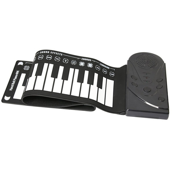 49 key speaker hand roll electronic piano portable folding electronic soft keyboard roll up the piano-MUSIC