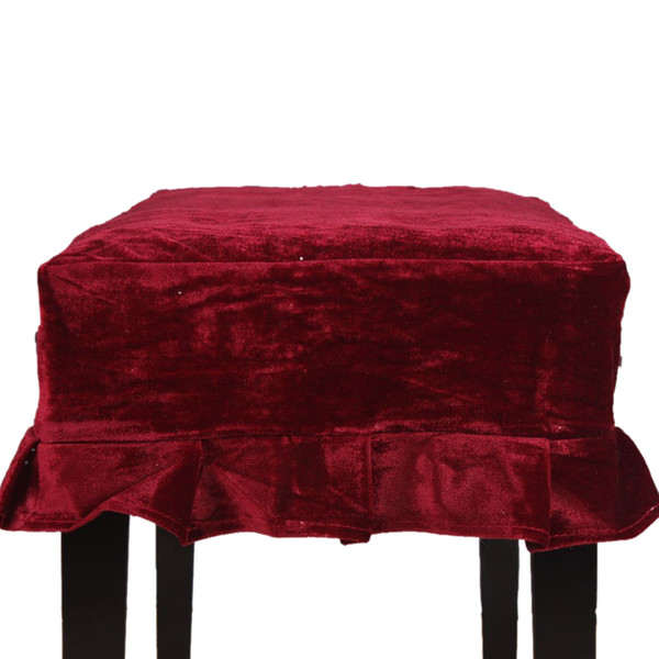 Piano Stool Chair Cover Pleuche Decorated with Macrame 55 * 35cm for Piano Single Chair Universal Red