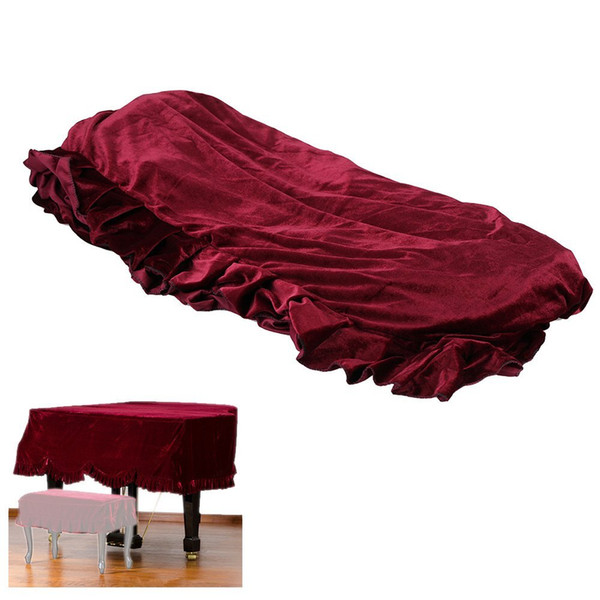 Grand Piano Pleuche Bordered Dust Protective Cover Cloth