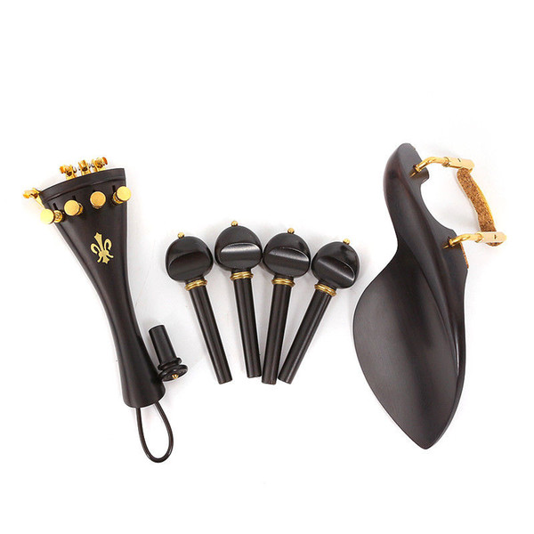 Details about Ebony Violin Parts 4/4 Violin Pegs Tailpiece Chin rest End pin With Fine Tuner