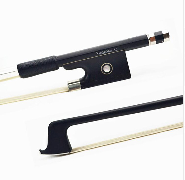 FREE SHIPPING 4/4 Size Black Carbon Fiber VIOLIN BOW Good Quality Ebony Frog White Violin Bow Hair Violin Parts Accessories 100V