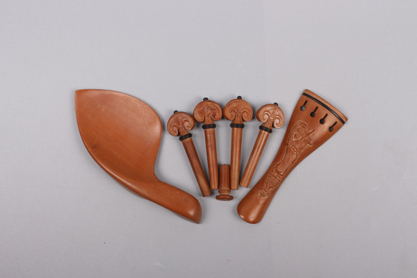 4/4 Violin Kit Violin Peg tailpiece fine tuner Chinrest Rosewood Pattern carved