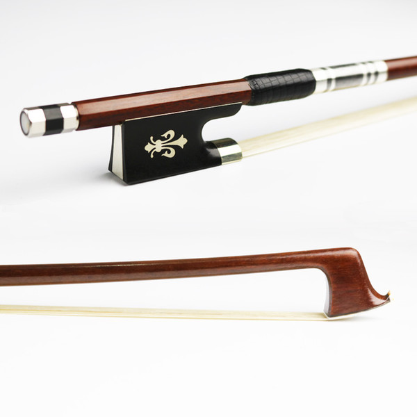 Free Shipping 4/4 Size Pernambuco Violin Bow Round Stick Fast response Exquisite Horsehair Ebony Frog Violin Parts Accessories